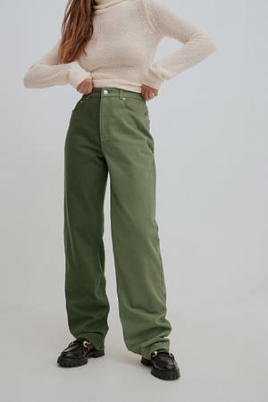 Wide Leg Green Denim main image 1