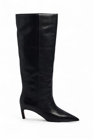 Black Knielange Lederstiefel