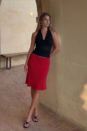 Red Falda de jersey por la rodilla