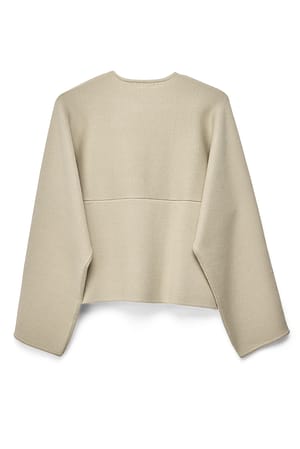 Beige Knitted Button Detail Cardigan