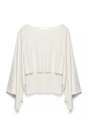 Cream Gestricktes Cape Top