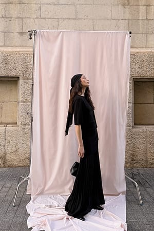 Knitted Combined Maxi Dress Black | NA-KD Knitted Combined Maxi Dress Black | NA-KD