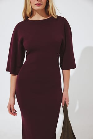 Plum Gebreide midi-jurk