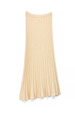 Vanilla Pointelle-Maxirock aus Strickstoff