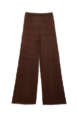 Brown Pantalón de punto plumetti