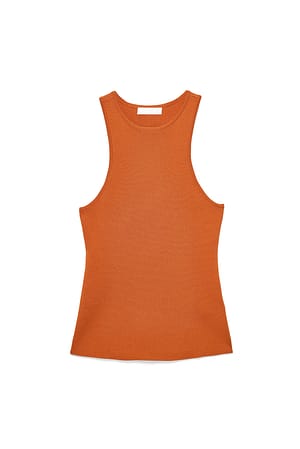 Burnt Orange Knitted Racerback Singlet