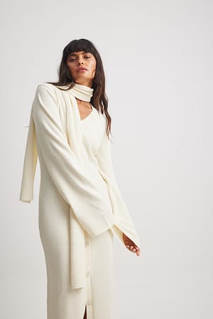 Off White Knitted Scarf
