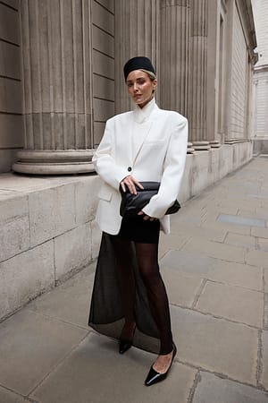 Black Knitted Sheer Midi Skirt