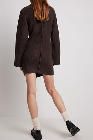 Korango Stars Turtle Neck Cable Knit Dress - Navy main image 0