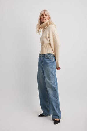 Beautiful Turtle Neck Print Mink Hair Knitted Sweater Tops Winter
