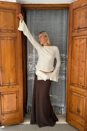 Cream Strickpullover mit Taillendetail
