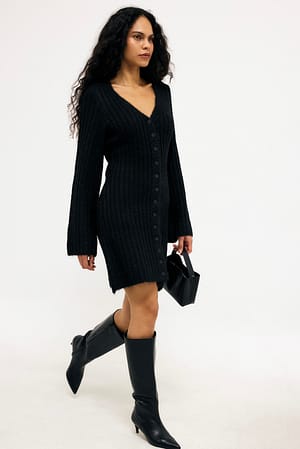 Black Robe mini cardigan en mélange de laine tricotée