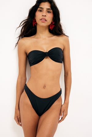 Black Knot Front Bandeau Bikini Top