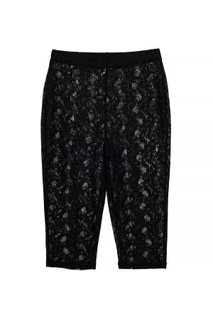 Black Capribroek met kant