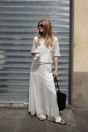 Offwhite Lace Maxi Skirt