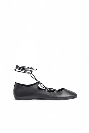 Black Lacing Ballerinas