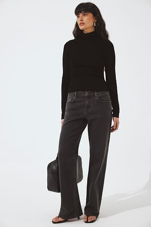 Dark Grey Lane Low Waist Jeans