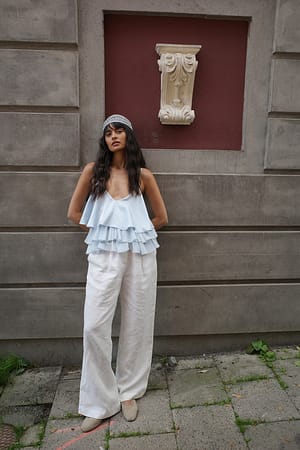 Light Blue lagen Singlet mit Rüschen