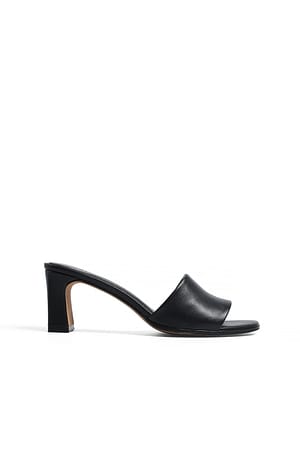 Black Mules i läder