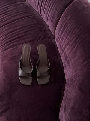Brown Leather Mules