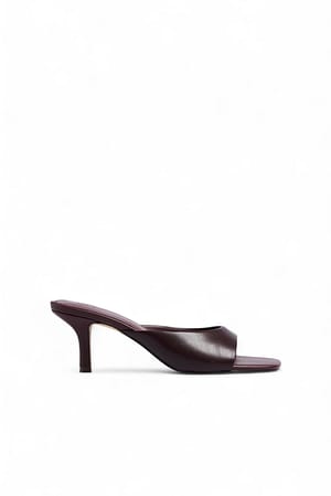 Burgundy Leather Mules