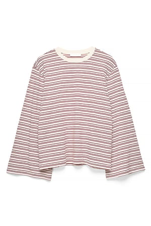 Burgundy/Pink Stripe T-shirt à manches longues