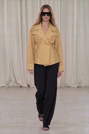 Beige Lyocell Blend Sheer Wrap Shirt