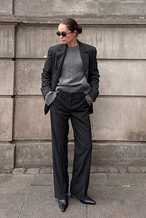 Stripe Dressbukse med striper og lavt liv