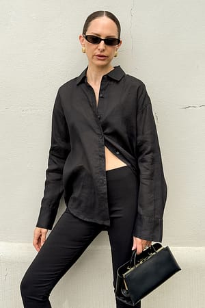 Black Ramie-Shirt