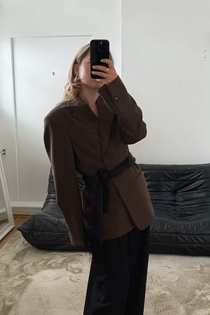 Brown Maxi-Oversize-Blazer