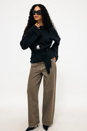 Brown Baggy-Jeans mit mittlerer Taille