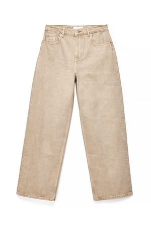 Sand Mid Waist Baggy Jeans
