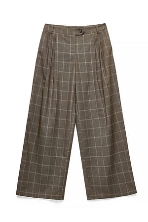 Brown Hose mit mittlerer Taille und Karomuster