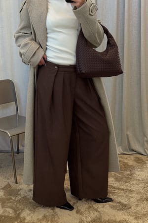 Brown Midwaist kostymbyxa