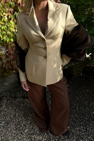 Dark Brown Midjehøye dressbukser