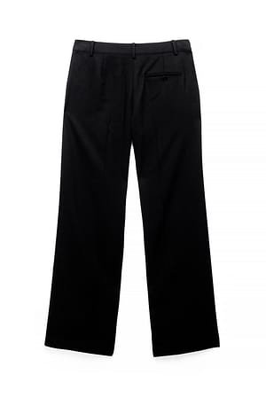 Black Mid Waist Twill Pants