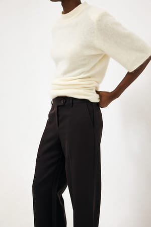Brown Pantalon en sergé taille mi-haute