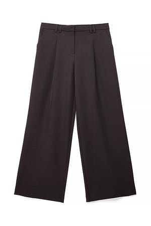 Dark Grey High Waist Wide Leg Pants