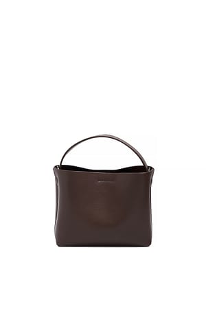 Brown Mini Leren Crossbody Tote