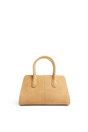 Tan Miniversion einer Wildleder-Tote-Tasche