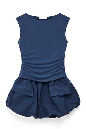 Navy Modal Cargo Mini Dress