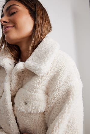 Shearling Jacke Damen Jacke Nakd Nakd Jacke Beige Teddy Jacke Nakd
