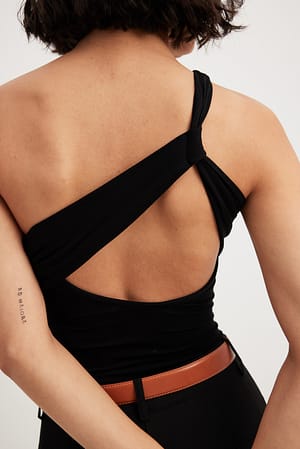 Black Asymmetrisk body i jersey