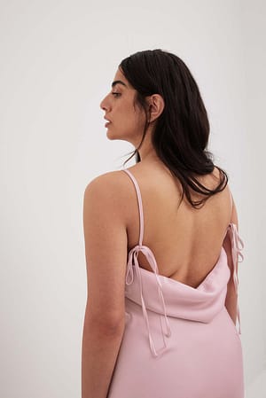 Light Pink Waterfall Back Maxi Dress