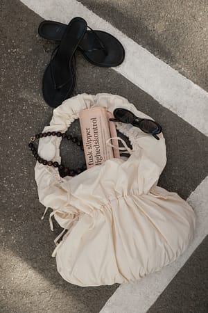 Cream Nylon Shoulder Bag