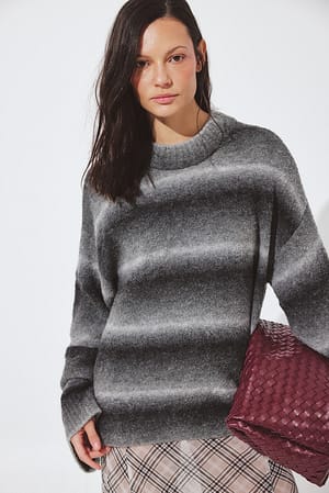Grey Ombre Knitted Oversized Sweater