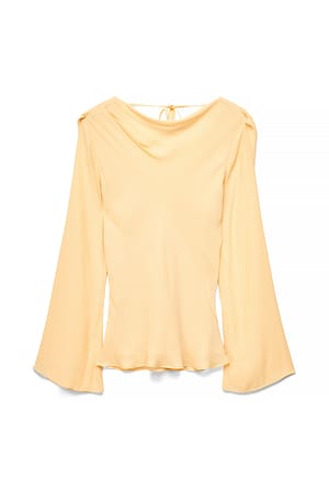 Sand Open Back Draped Top