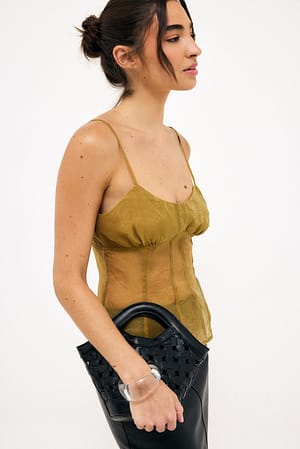 Green Organza Corset Top