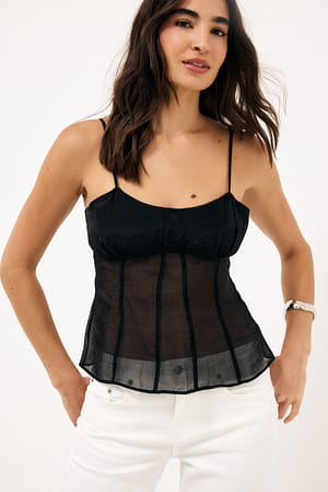 Black Korsettopp i organza