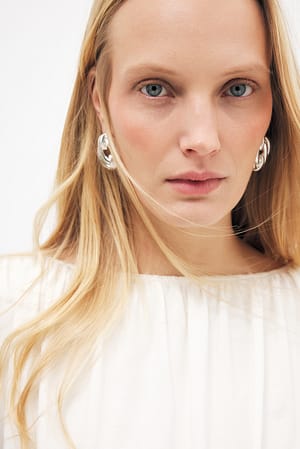 Silver Oval Earrings
